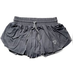 LUOGONGZI 2 in 1 Flowy Butterfly Grey Running Shorts